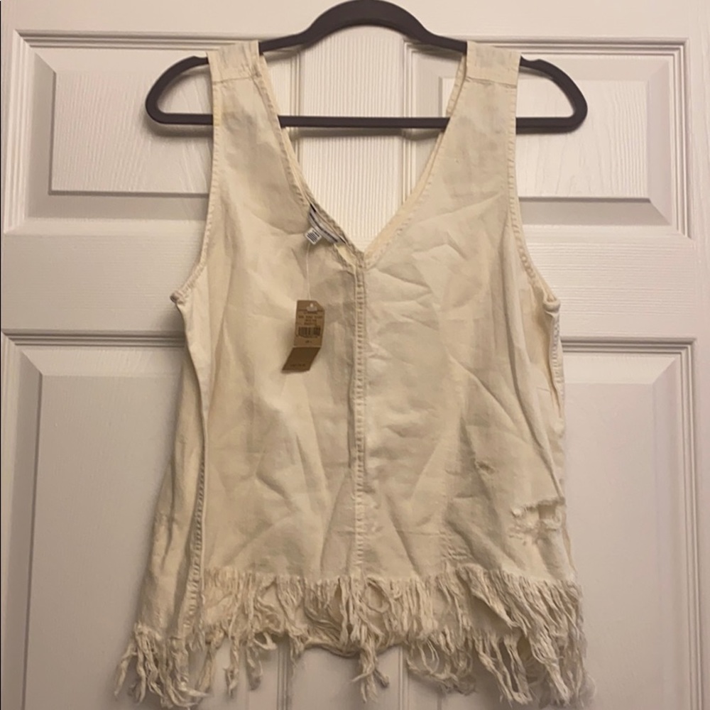 Distressed Tank Top- Crop-